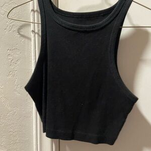 Black Sleeveless Crop Top
